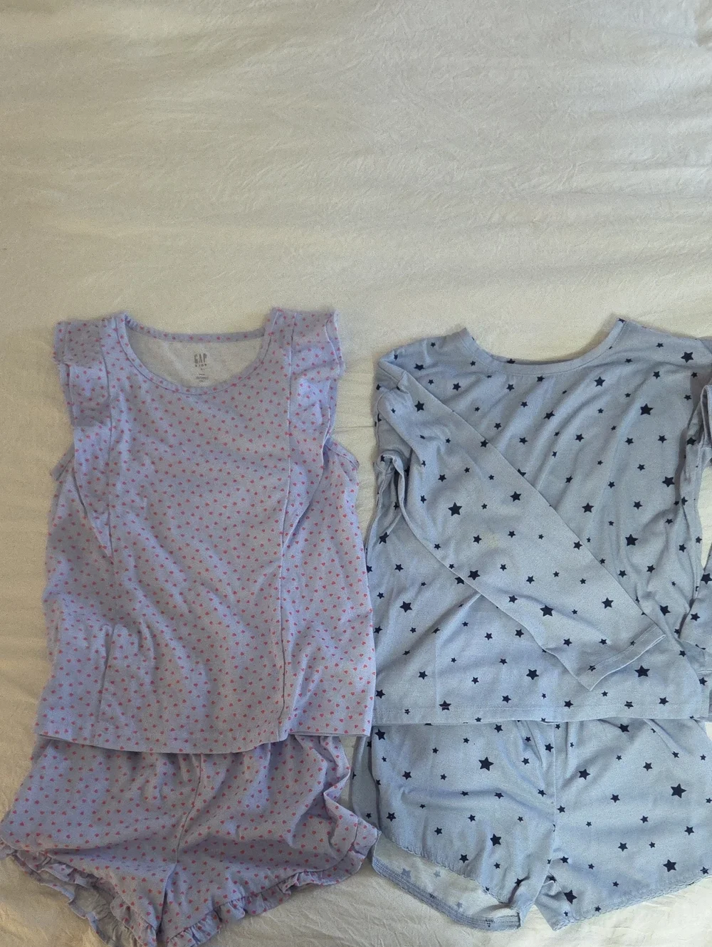 GAP Girls Lavender and Light Blue Star Cotton Pajama Set Duo